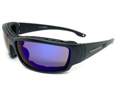 MOTORCYCLE Riding Padded Safety Protective SUN GLASSES Eyewear GOGGLES Blue Lens