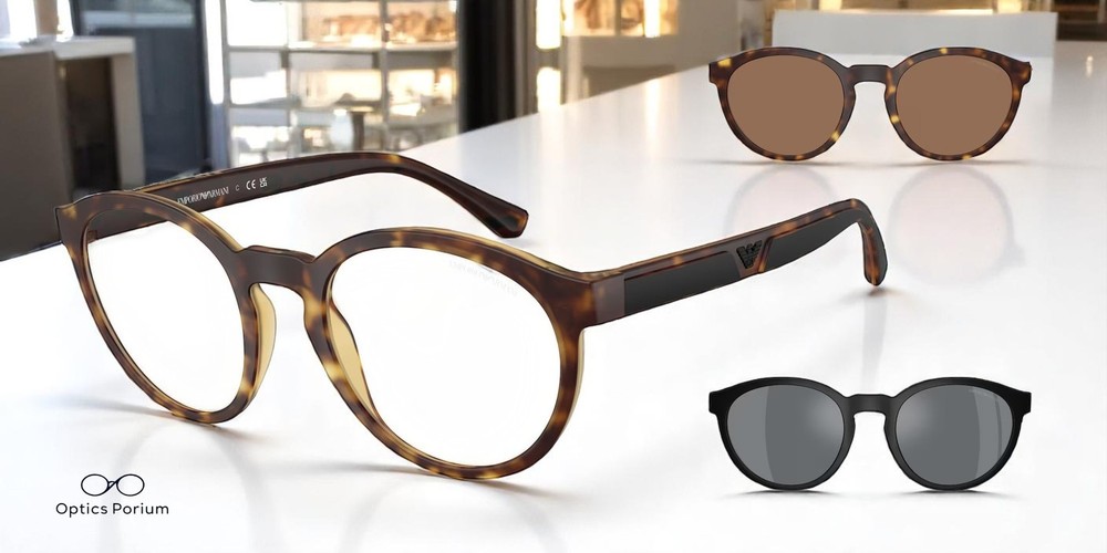 EMPORIO ARMANI EA4152 58021W Phantos Matte Havana Clear 52 mm Men’s Sunglasses
