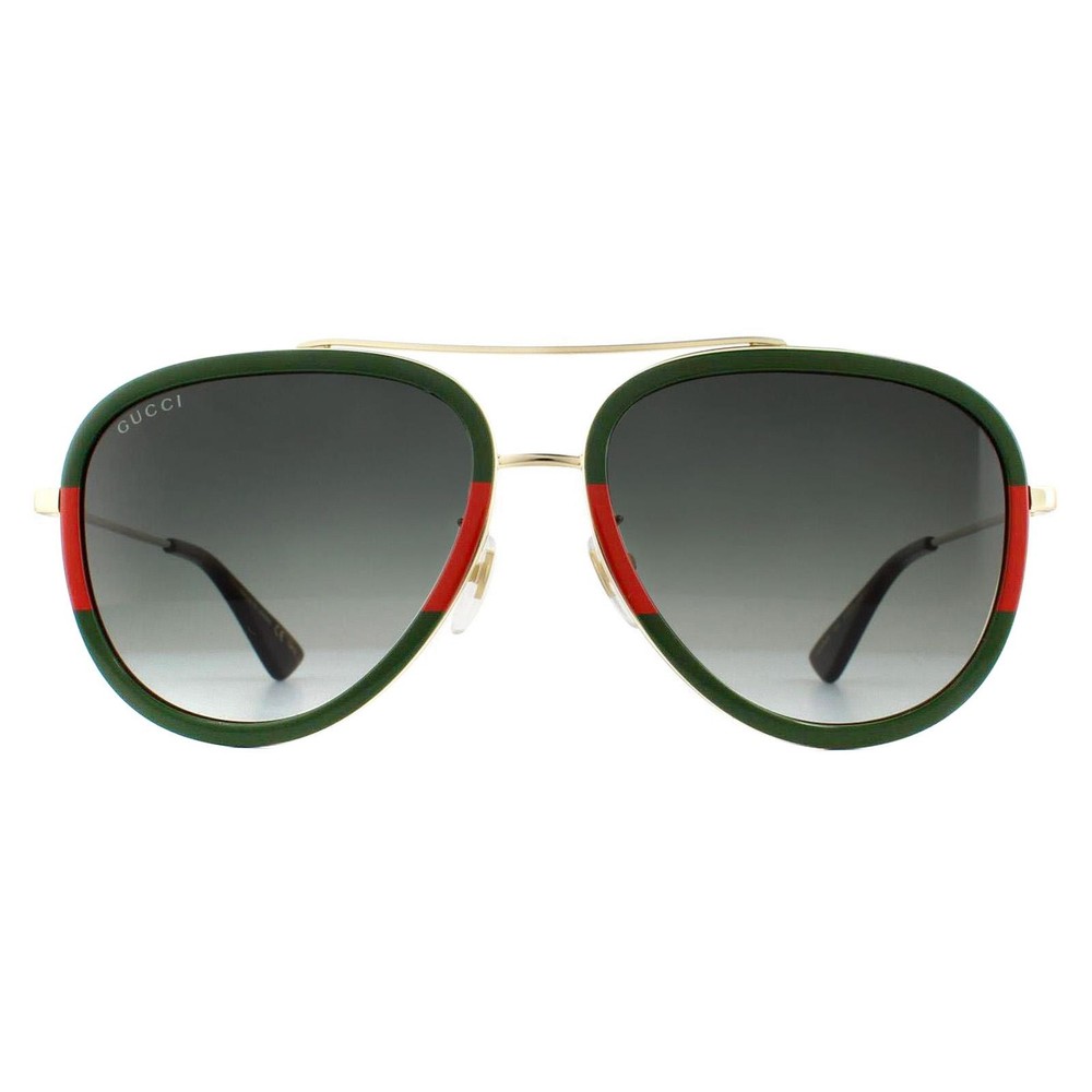 Gucci Sunglasses GG0062S 003 Gold Green Red Green Gradient