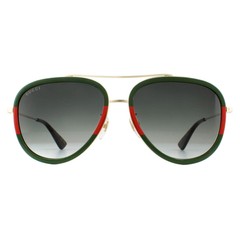 Gucci Sunglasses GG0062S 003 Gold Green Red Green Gradient