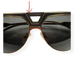 Dolce Gabbana Sunglasses Shiny Gold Matte Black DG 2257 1334/87 w/case READ