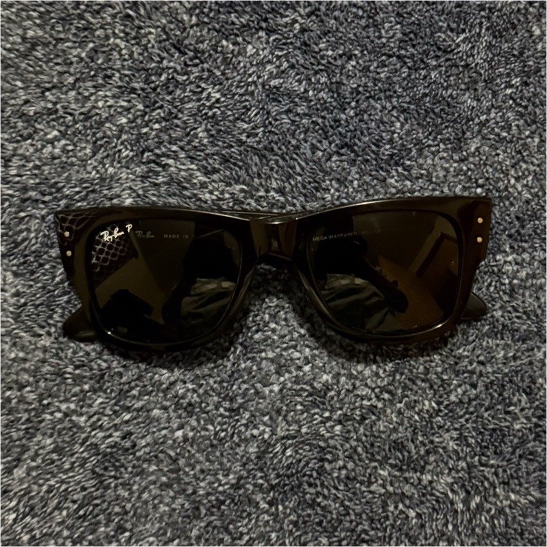 Ray-Ban RB0840-S Mega Wayfarer Polarized Sunglasses Black/Gray 52-21 145mm