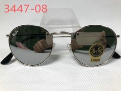 Ray-Ban RB3447 Round Silver Frame Silver Lens Sunglasses