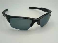 OAKLEY Half Jacket 2.0 Sunglasses Black Frames/Blue Lenses OO9154-13, 62-15-133.