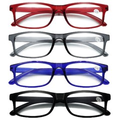4 Pack Reading Glasses Traditional Full Frames for Men and Women 1.0~4.0
