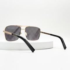Louis Vuitton Z0259U Gold Navigator Sunglasses Gray Damier Check Lens Italy