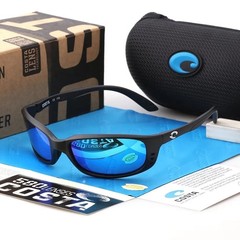 New ‘Costa’ Del Mar Brine Black Frame/Blue Mirror Polarized Lenses 580P