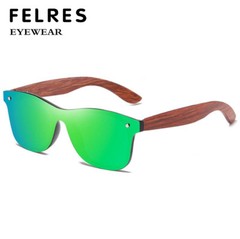 Polarized Classic Rimless Wood Sunglasses For Men Women Wooden Temple Glasses
