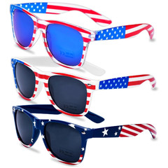 American Flag Sunglasses Patriotic USA Classic Glasses 4th of July Party 3 Pack