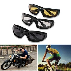 3 Pairs Motorcycle Sports Biker Riding Glasses Padded Wind Resistant Sunglasses