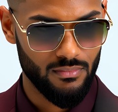 Men Designer Sunglasses Classic Green Tea Lens Gold Luxury 2022 Model New Style