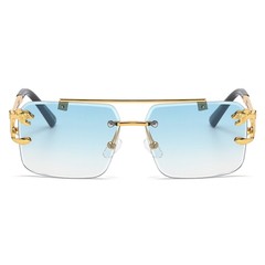 Rapper Shades Frameless Sunglasses Fashion Designer Male Lentes Gafas Humbres