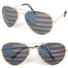 American USA Flag Pilot Metal Sunglasses (Gd, Sil, Blk & Gm ) Pick your color!