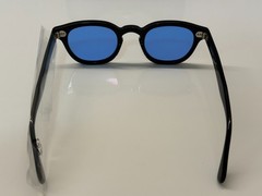 Moscot Lemtosh Black with Custom Made Tints Celebrity Blue Sunglasses 46mm