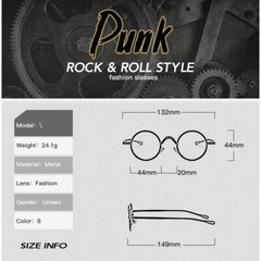 Retro Round Sunglasses Trendy Circle Hippie Sun Shades Glasses UV400 Protection
