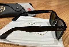 Ray-Ban RB2140 Black Wayfarer Green Lens Polarized 50mm Sunglasses – Perfect!