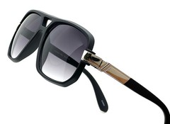 Men Sunglasses Designer Square Black Lens Gold Fashion Classic Retro Vintage NEW