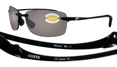 Costa Del Mar Ballast Shiny Black Frame Gray 580P Plastic Polarized Lens