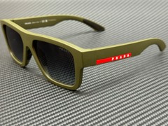 PRADA LINEA ROSSA PS 04ZS 15X09U Matte Green Grey Men’s 56 mm Sunglasses