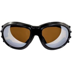 Eyewear Padded Motorcycle Riding Goggles Black Clear Driving Mirror 2 Pairs