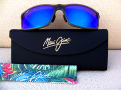 New MAUI JIM POKOWAI ARCH Trans Grey & Blue Hawaii Polarized Sunglasses B439-11M