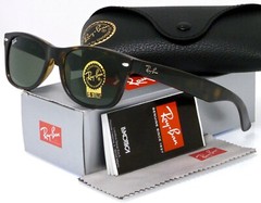 Ray-Ban New Wayfarer Tortoise l Green Classic G-15 RB2132 902 52mm