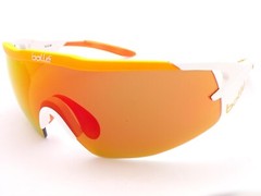 Bolle Aeromax Sunglasses Matte White Fluro Orange/ TNS Fire Mirror Oleo AF 12273