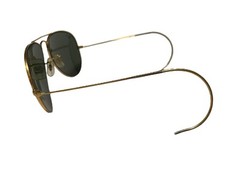 Vintage B&L Bausch and Lomb Ray-Ban Gold Plated Aviator Sunglasses, 147 mm