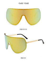 Men Women Sunglasses Fashion OVERSIZED Big MASK SHIELD Celebrity Polarized Large