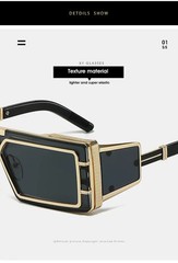 Unisex Punk Square Metal Frame Sunglasses Fashion Shades