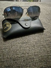 Ray-Ban RB3025 Aviator Large Metal Polarized Sunglasses Black 62mm Italy