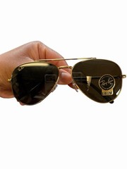 Ray-Ban RB3625 New Aviator 9196/31 Gold G-15 Sunglasses 58-14 Authentic