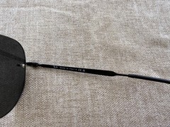 Ray-Ban RB3791 Rimless Aviator Sunglasses, Matte Black Frame, Solid Dark Black