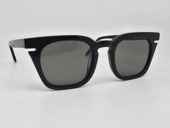 Lowercase Roseland Gloss Black Frame Flat Grey Lens Sunglasses w/ Case 49-22-149