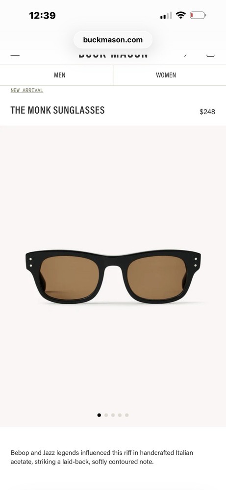 Buck Mason The Monk sunglasses made in italy