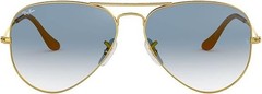 Ray-Ban RB3025 001/3F 62 Aviator Arista Gold / Light Blue Gradient NEW w/ Tags