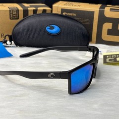 Costa Del Mar Fishing Sunglasses Matte Black Blue Mirror Polarized 580P