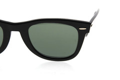 VTG B&L RAY-BAN L2009 XSAS SHINY BLACK EBONY G15 WAYFARER MADE IN USA 50/24 MM