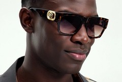 SQUARE GOLD LION HEAD MEDALLION SUNGLASSES CLASSIC CASUAL RETRO DESIGNER SHADES