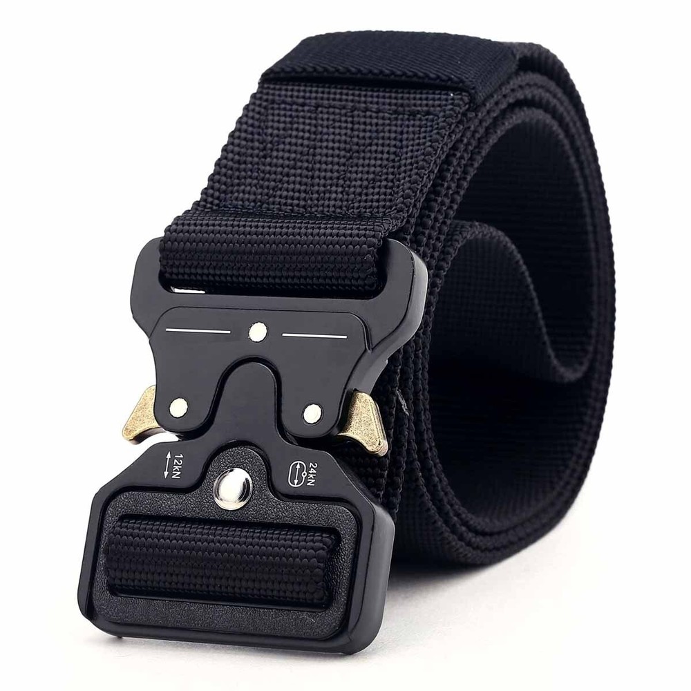 Tactical Waist Belt Classic Black Include Metal Buckle Mens Womens 30-45inch USA