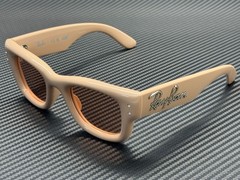 RAY BAN RB4940B 688884 Solid Nude Dark Pink Wayfarer Puffer Unisex 47 mm Sunglas