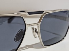 Ferragamo SF332SP P42 Men Sunglasses Titanium Polarized SilverBlue Made In Italy
