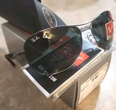 🔥 RB3519 004/71 59 Ray-Ban Metal-Man Classic Gunmetal/Green Sunglasses Disco…