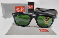Ray-Ban Wayfarer RB2140 Sunglasses Gloss Black Frame G15 Green Lens