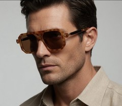 Sunglasses Fashion Designer Flat Top Square Retro Business Men Fancy Shades 2026