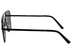 Men’s Sean John Solid Black Sunglasses Grey Tinted Lenses Big Pilot Style – New