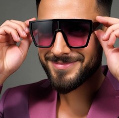 RETRO SHADES DESIGNER RECTANGULAR STYLE LARGE MODERN BLUE MIRROR LENS LUXURY