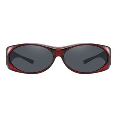 Polarized Sunglasses Medium Fit Over Glasses Rectangular OTG Frame Anti-Glare