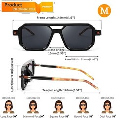 Sunglasses Fashion Designer Flat Top Square Retro Business Men Fancy Shades 2026
