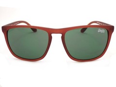 Superdry Shockwave Sunglasses Rubberised Matte Brown with Dark Green Lenses 103